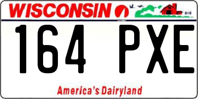WI license plate 164PXE
