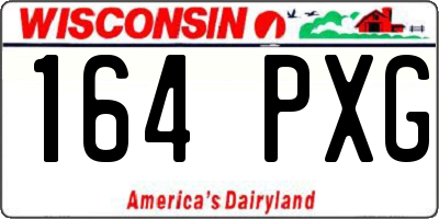 WI license plate 164PXG