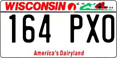 WI license plate 164PXO
