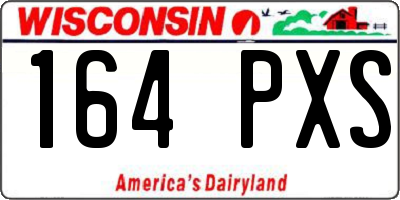WI license plate 164PXS
