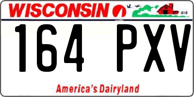WI license plate 164PXV