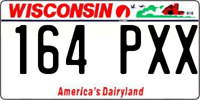 WI license plate 164PXX