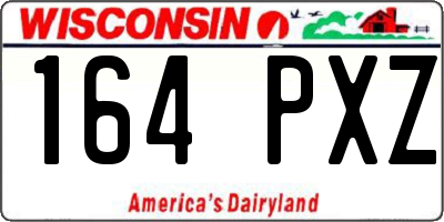 WI license plate 164PXZ