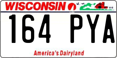 WI license plate 164PYA