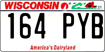 WI license plate 164PYB