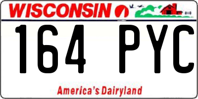 WI license plate 164PYC