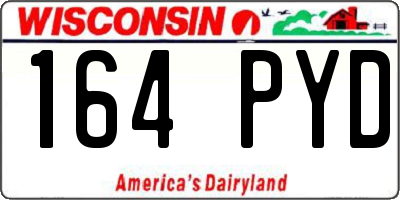 WI license plate 164PYD