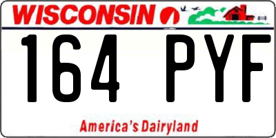 WI license plate 164PYF