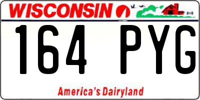 WI license plate 164PYG