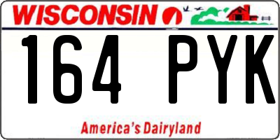 WI license plate 164PYK
