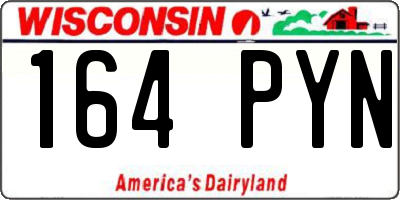 WI license plate 164PYN