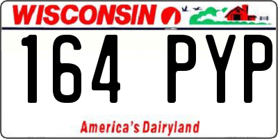 WI license plate 164PYP
