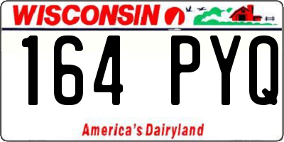 WI license plate 164PYQ