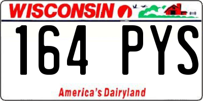 WI license plate 164PYS