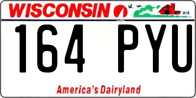 WI license plate 164PYU
