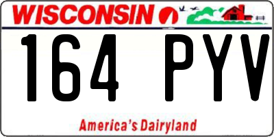 WI license plate 164PYV