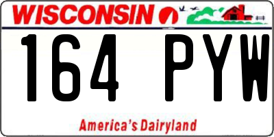 WI license plate 164PYW