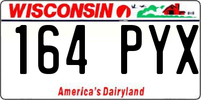 WI license plate 164PYX