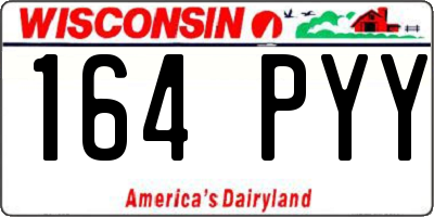 WI license plate 164PYY