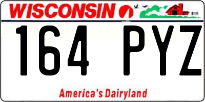 WI license plate 164PYZ