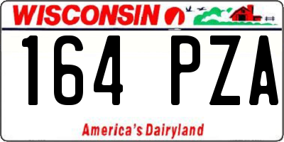 WI license plate 164PZA