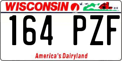 WI license plate 164PZF