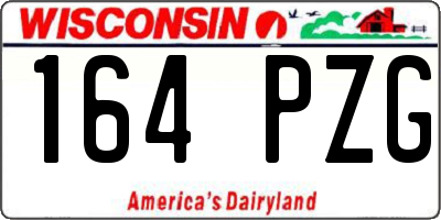 WI license plate 164PZG