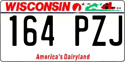 WI license plate 164PZJ