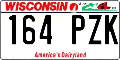 WI license plate 164PZK