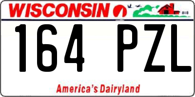 WI license plate 164PZL