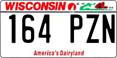 WI license plate 164PZN