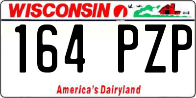 WI license plate 164PZP