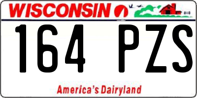 WI license plate 164PZS