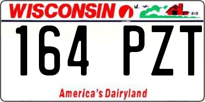 WI license plate 164PZT