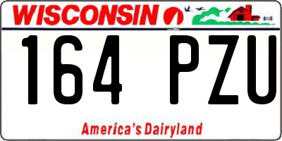 WI license plate 164PZU