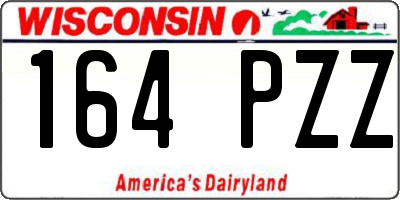 WI license plate 164PZZ