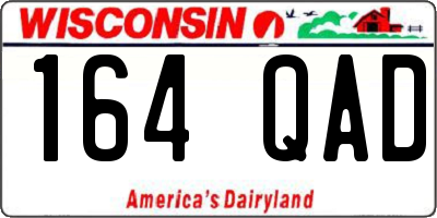 WI license plate 164QAD