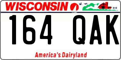WI license plate 164QAK