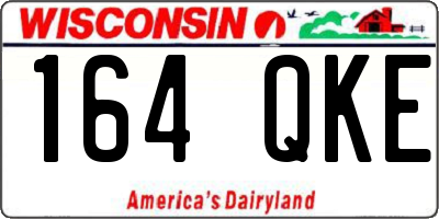 WI license plate 164QKE