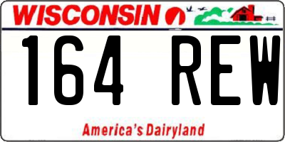 WI license plate 164REW