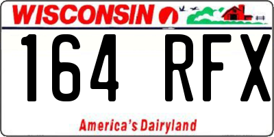 WI license plate 164RFX