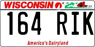 WI license plate 164RIK