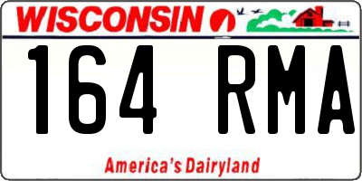 WI license plate 164RMA