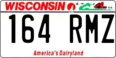 WI license plate 164RMZ