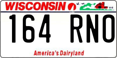 WI license plate 164RNO