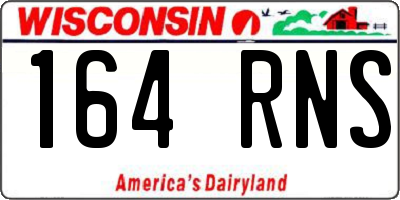 WI license plate 164RNS