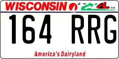 WI license plate 164RRG