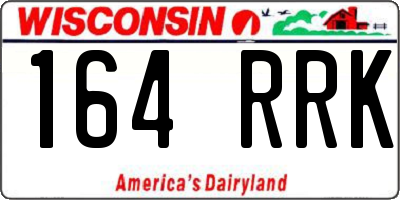 WI license plate 164RRK