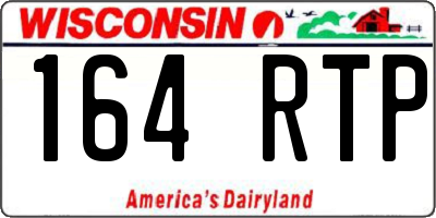 WI license plate 164RTP