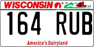 WI license plate 164RUB